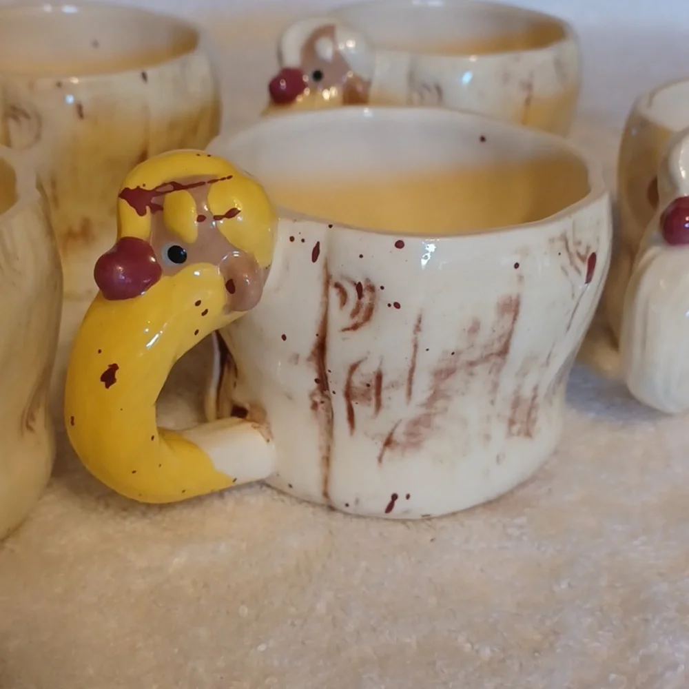 Twin Winton hillbilly Pasadena mugs vintage ceramic mugs set of 5